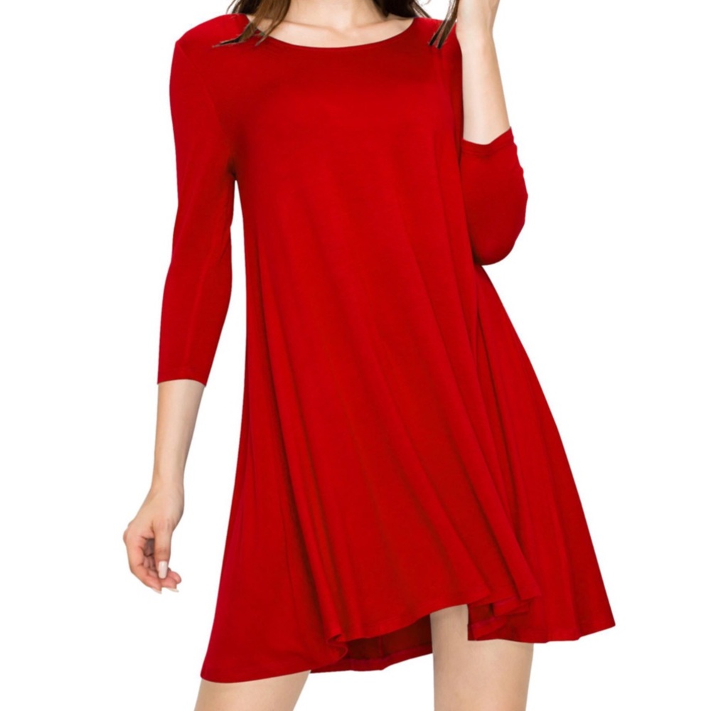 Soft Flowy Red Dress